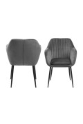 Krzesło Emilia Velvet dark grey/black - ACTONA